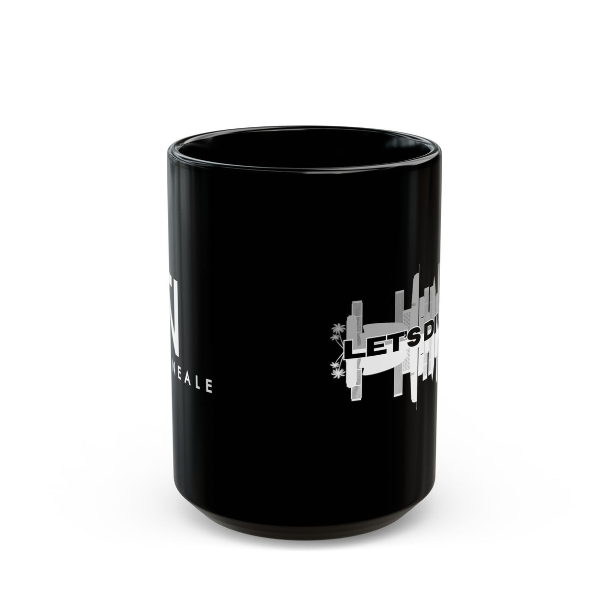 "Let’s Dive In" LA Skyline Mug Black by Tyler Neale Shop