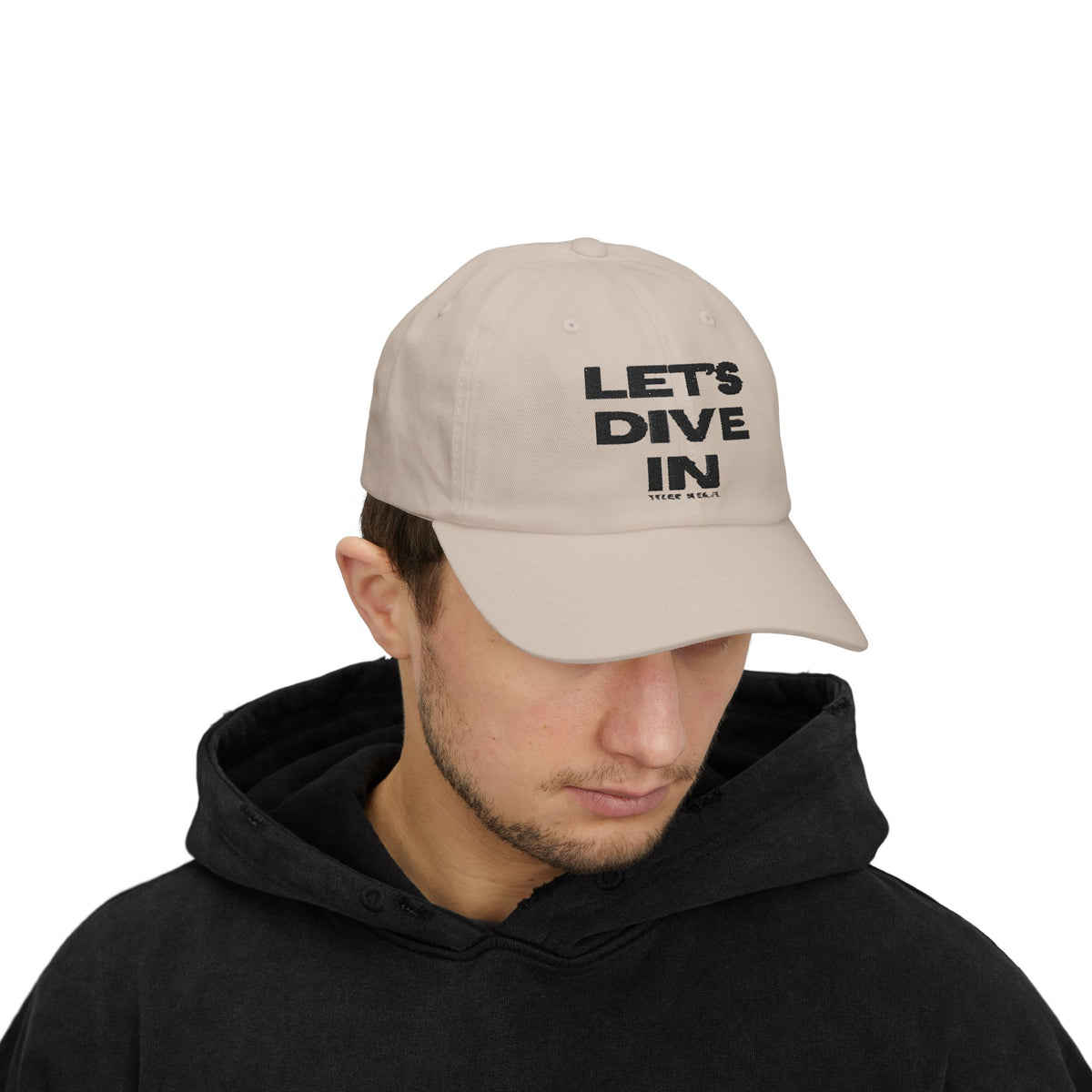 "Let's Dive In" Embroidered Hat Stone by Tyler Neale Shop