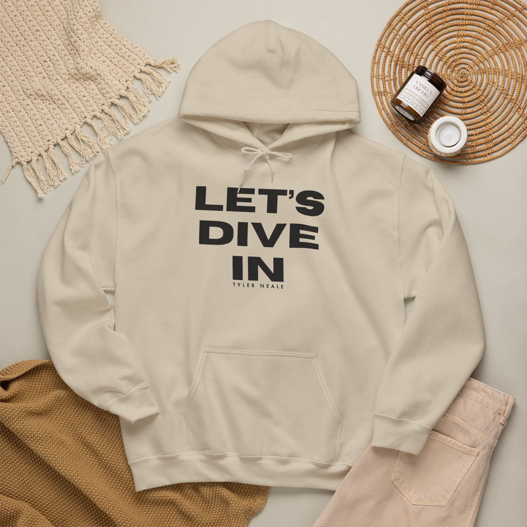 "Let’s Dive In" Lightweight Hoodie Sand by Tyler Neale Shop