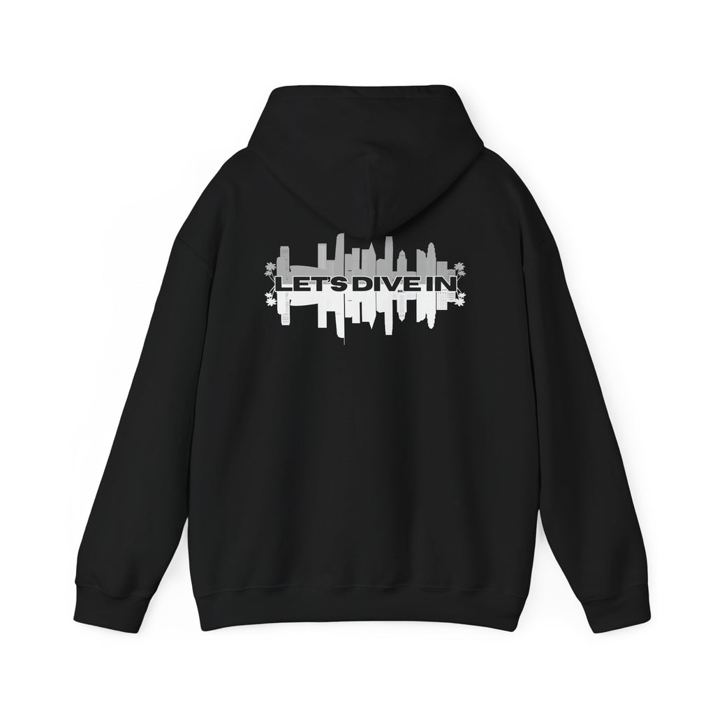 "Let’s Dive In" LA Skyline Lightweight Hoodie Black by Tyler Neale Shop