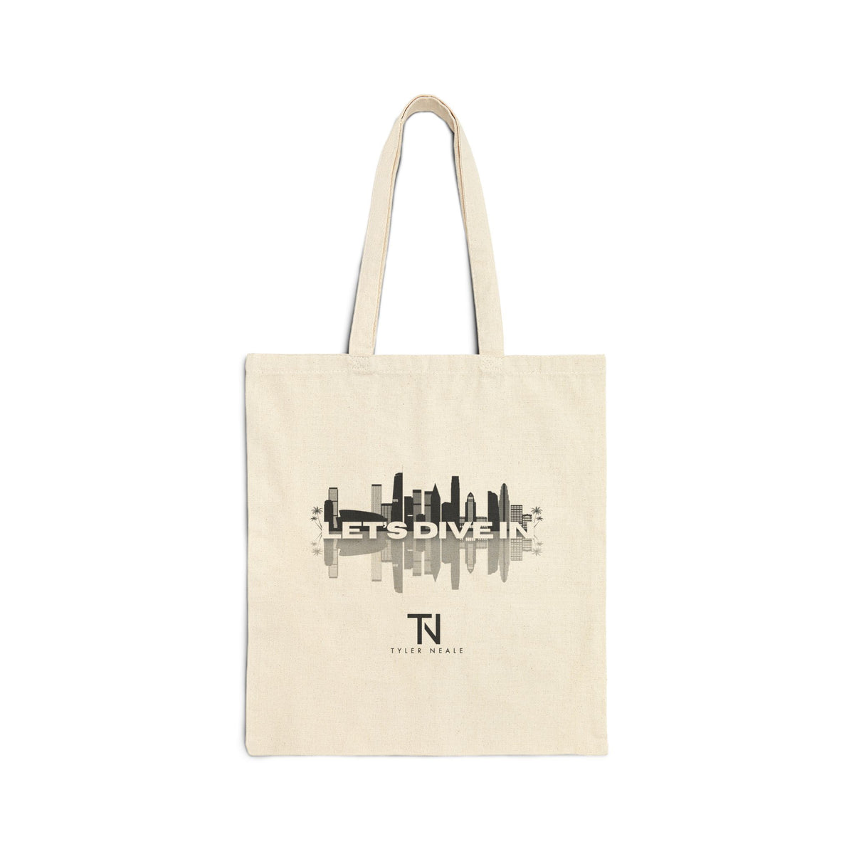 "Let’s Dive In" LA Skyline Canvas Tote Sand by Tyler Neale Shop