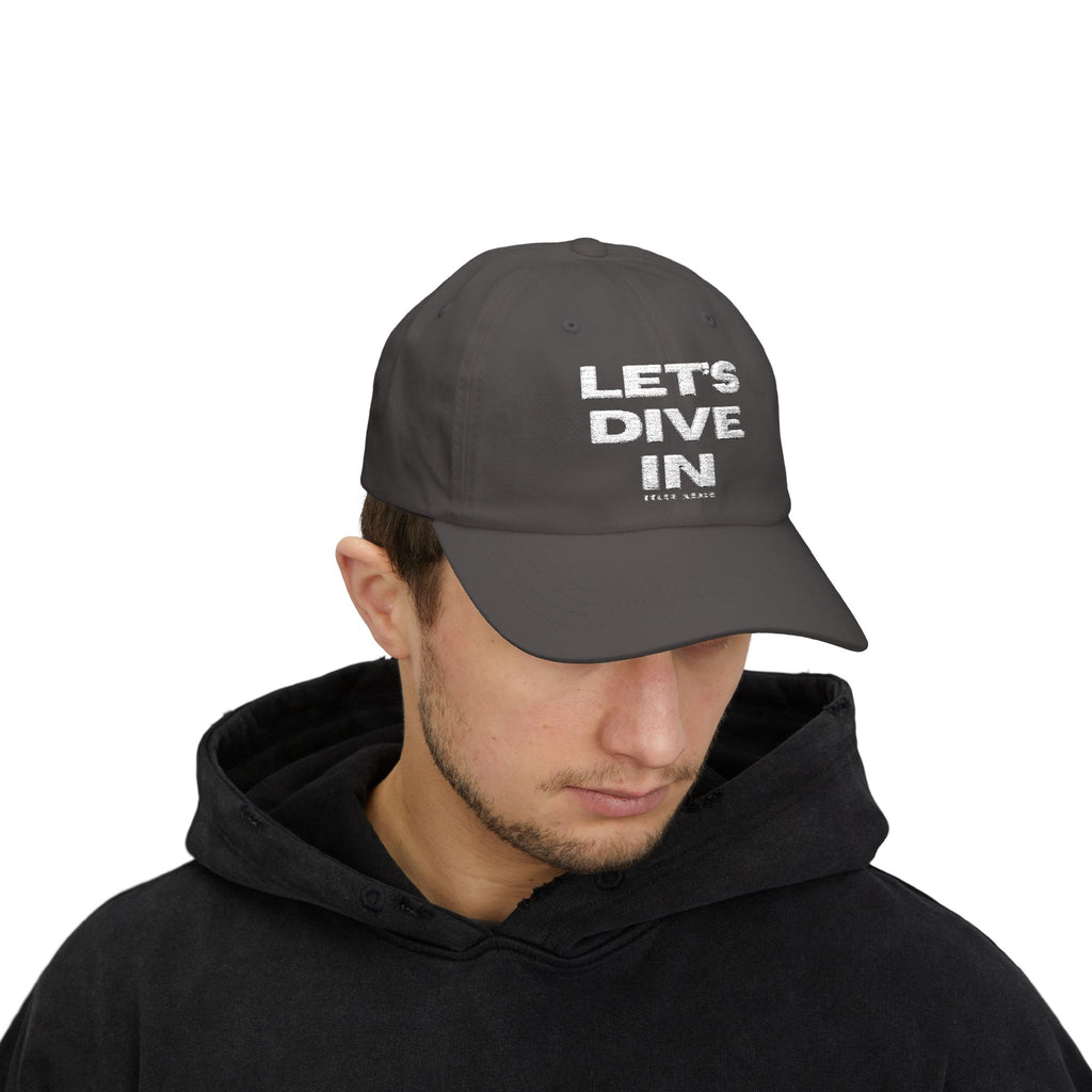 "Let's Dive In" Embroidered Hat Gray by Tyler Neale Shop