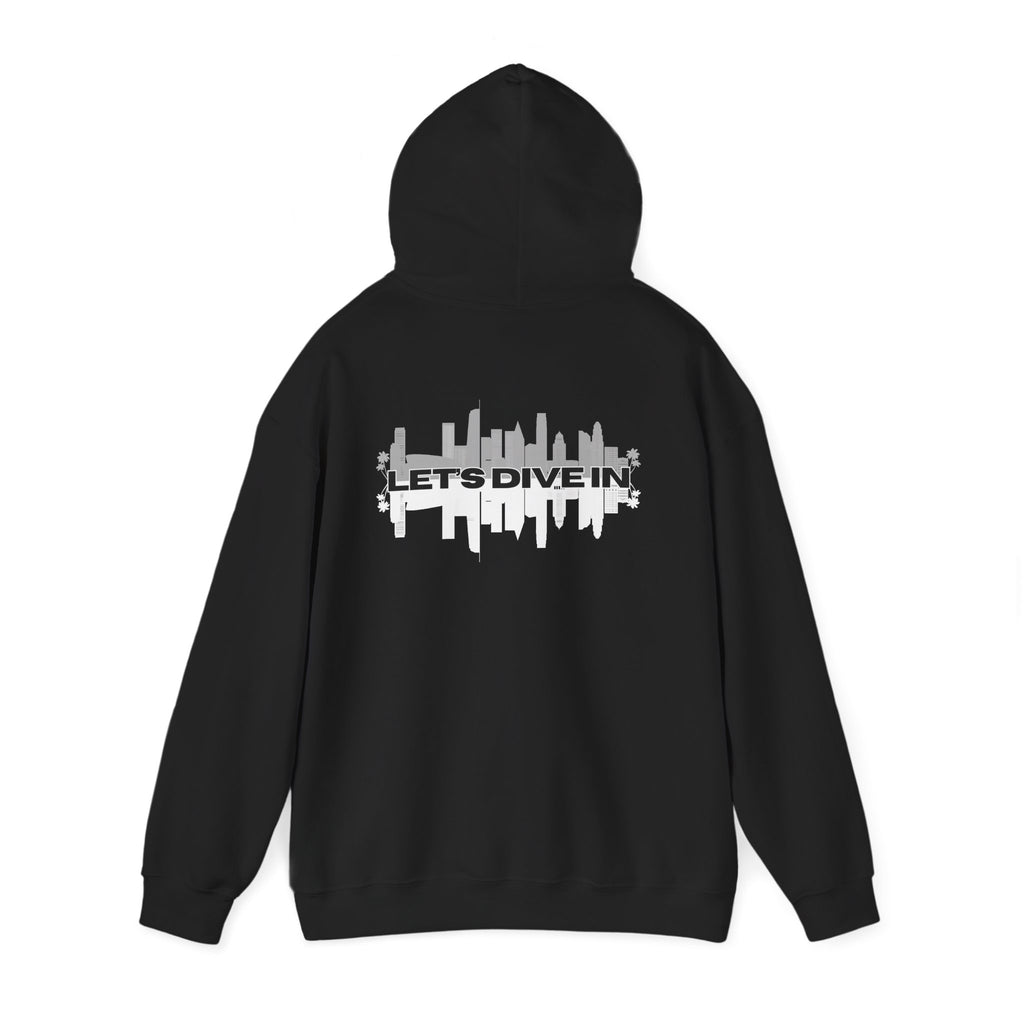 "Let’s Dive In" LA Skyline Lightweight Hoodie Black by Tyler Neale Shop