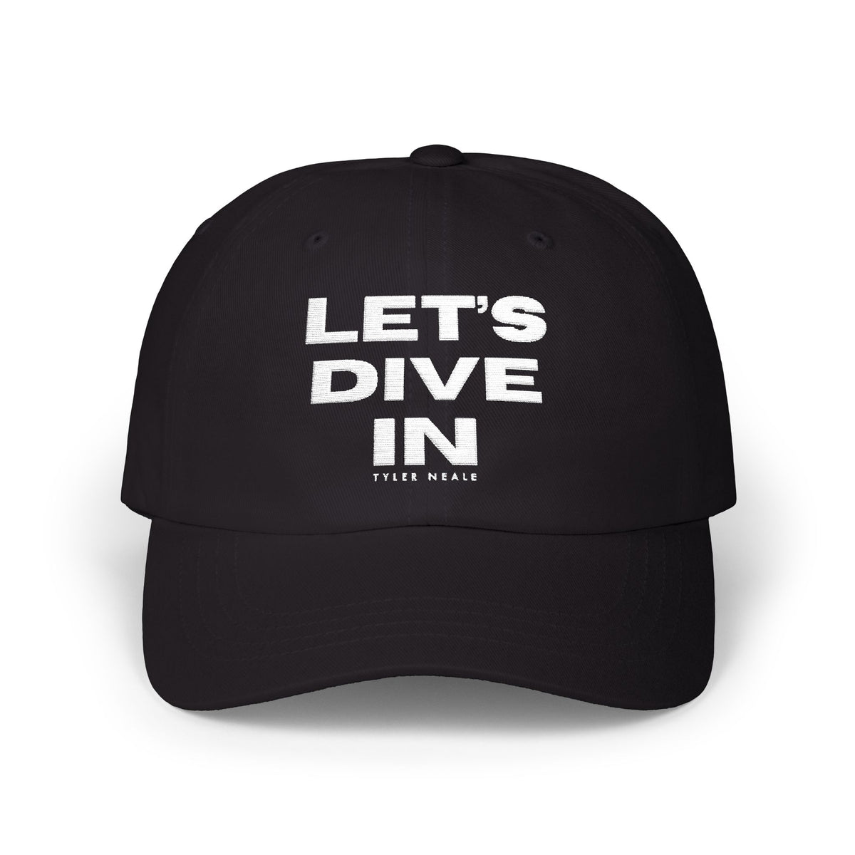 "Let's Dive In" Embroidered Hat Black by Tyler Neale Shop