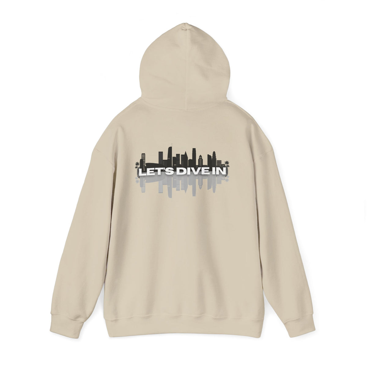 "Let’s Dive In" LA Skyline Lightweight Hoodie Sand by Tyler Neale Shop