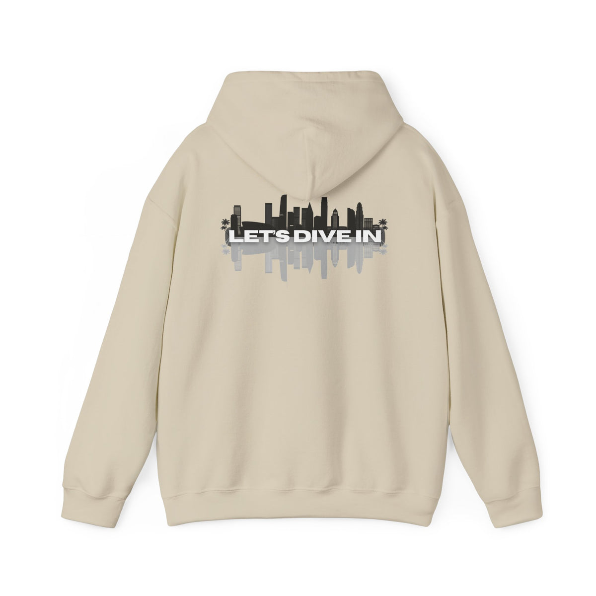 "Let’s Dive In" LA Skyline Lightweight Hoodie Sand by Tyler Neale Shop
