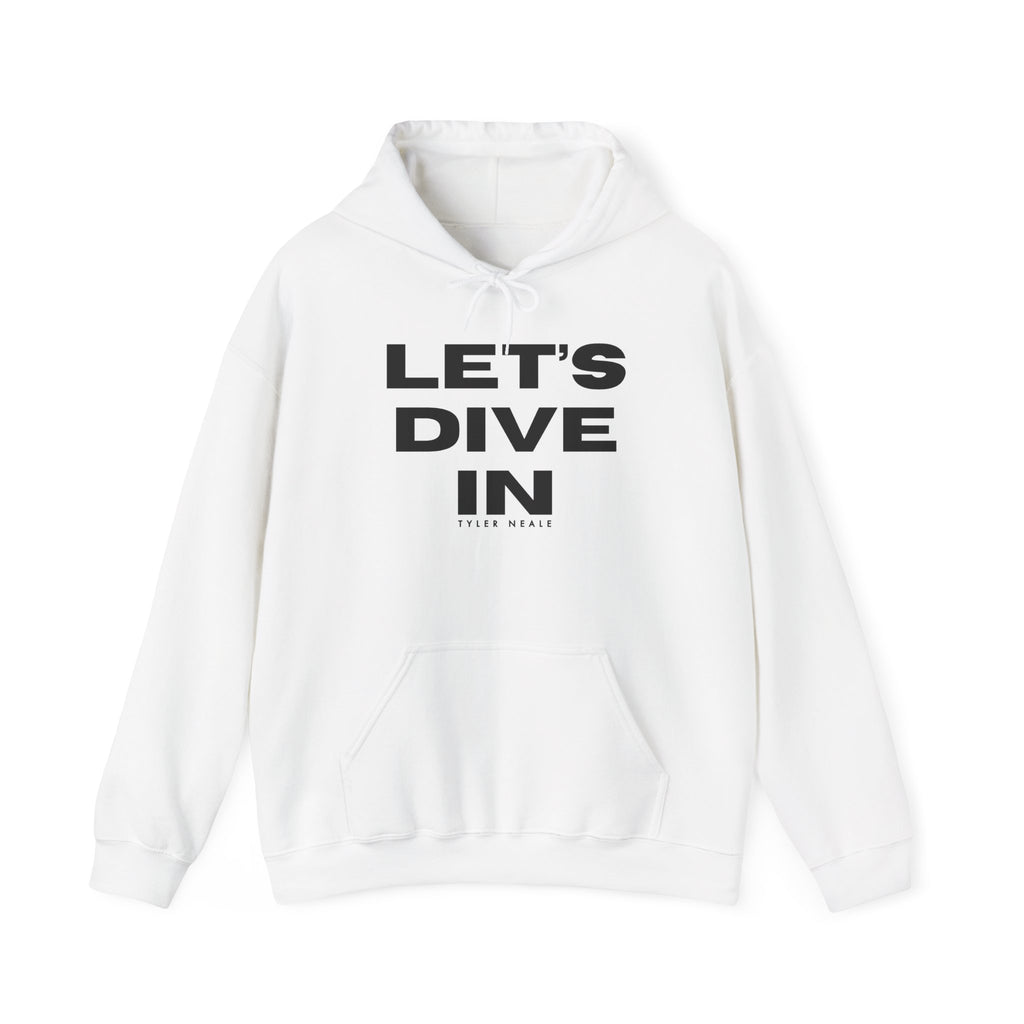"Let’s Dive In" Lightweight Hoodie White by Tyler Neale Shop