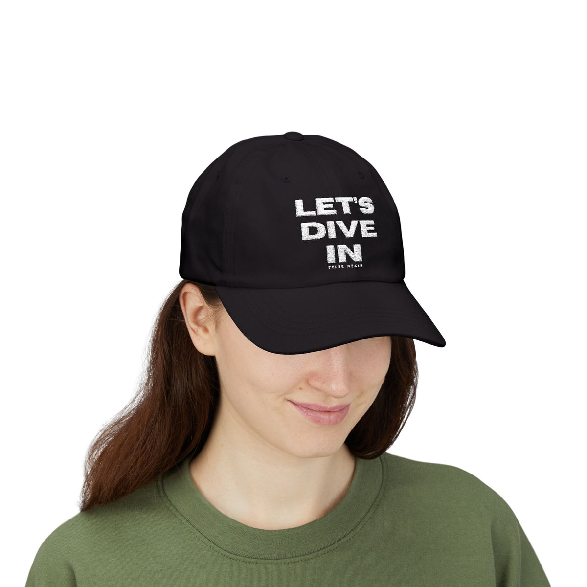 "Let's Dive In" Embroidered Hat Black by Tyler Neale Shop