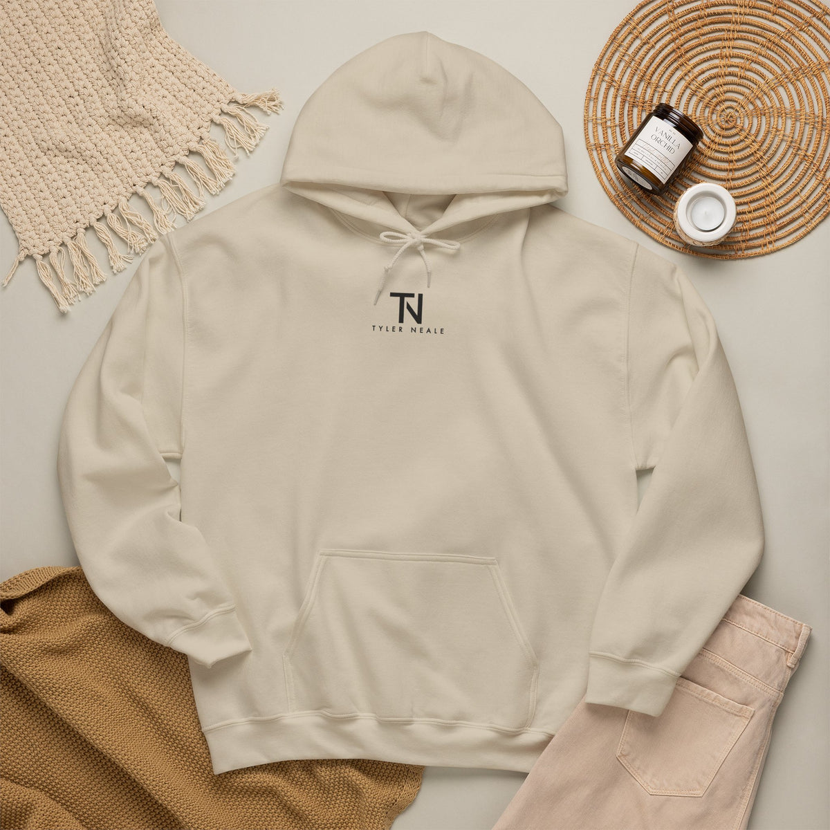 "Let’s Dive In" LA Skyline Lightweight Hoodie Sand by Tyler Neale Shop