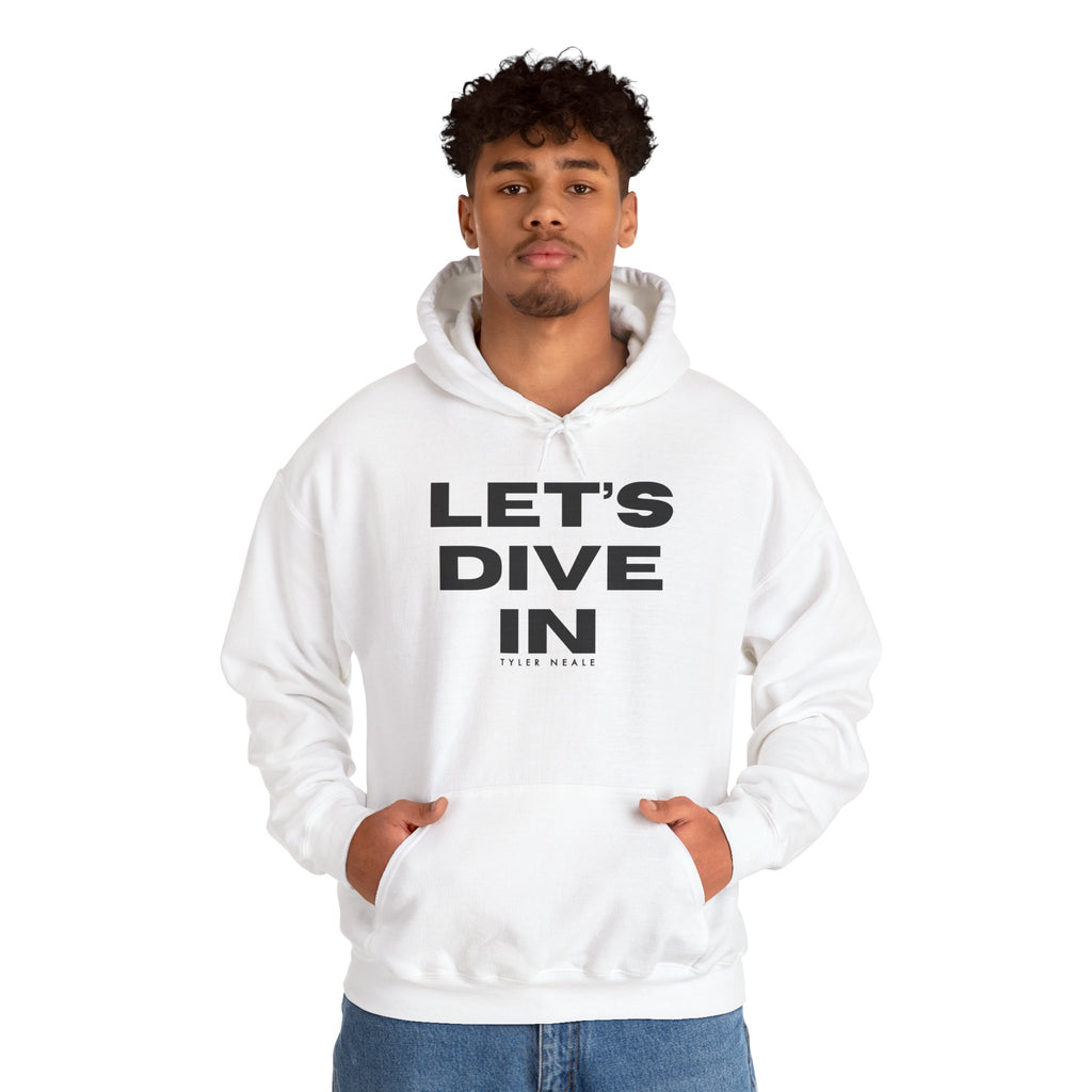"Let’s Dive In" Lightweight Hoodie White by Tyler Neale Shop